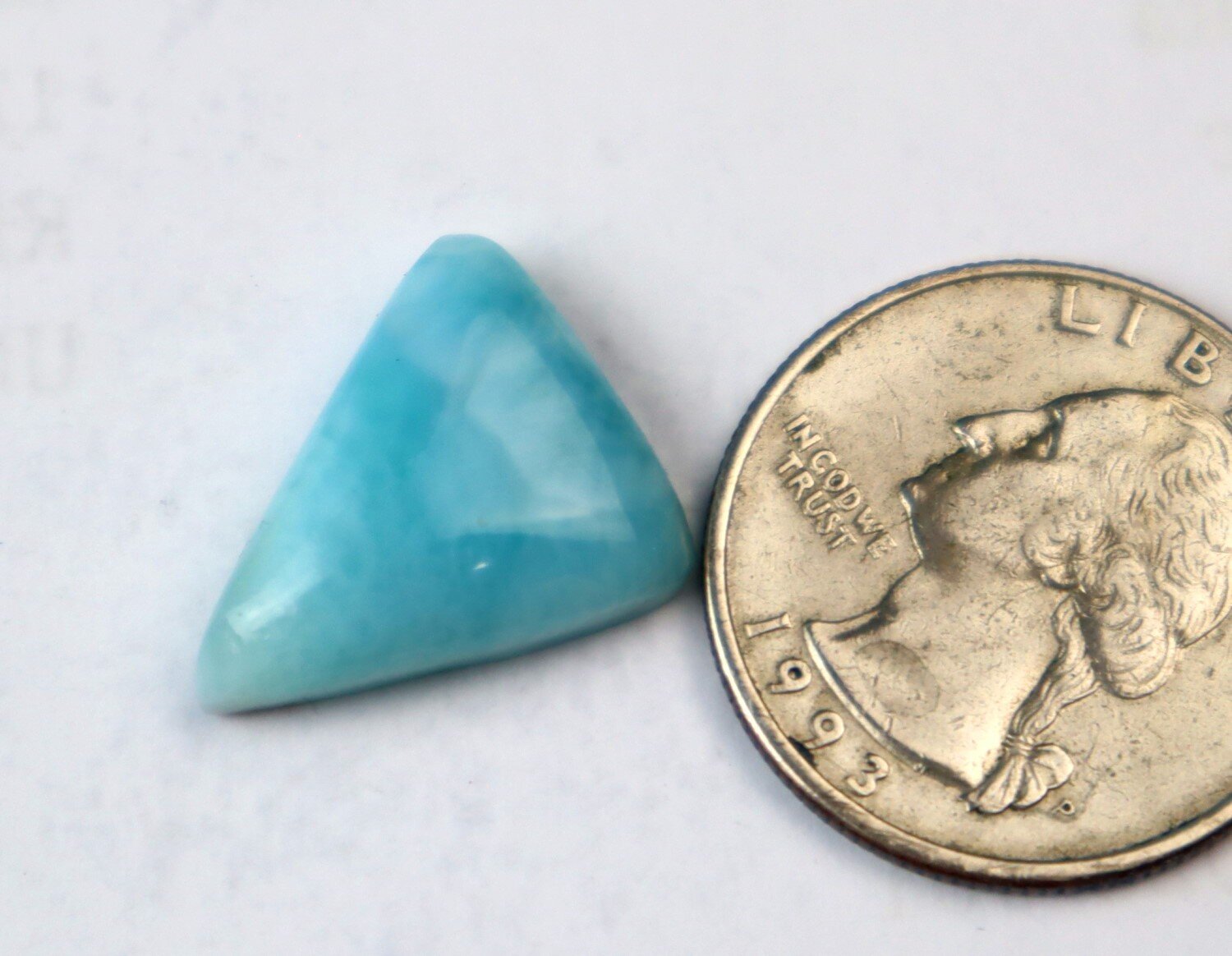 Exquisite Natural Sky Blue Larimar Triangular Cabochon 19mm – photo 3
