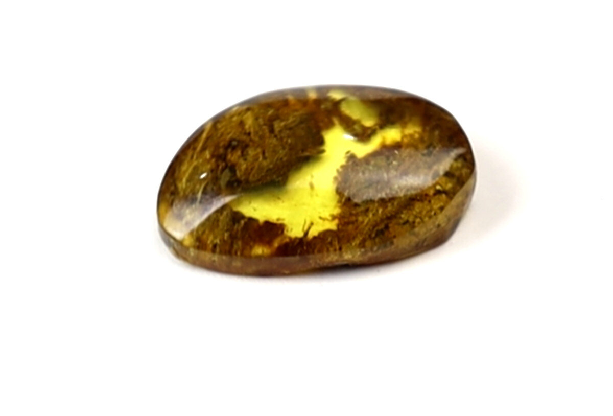 Exquisite Natural Dominican Translucent Cognac Blue Amber Polished Stone 20mm – photo 6