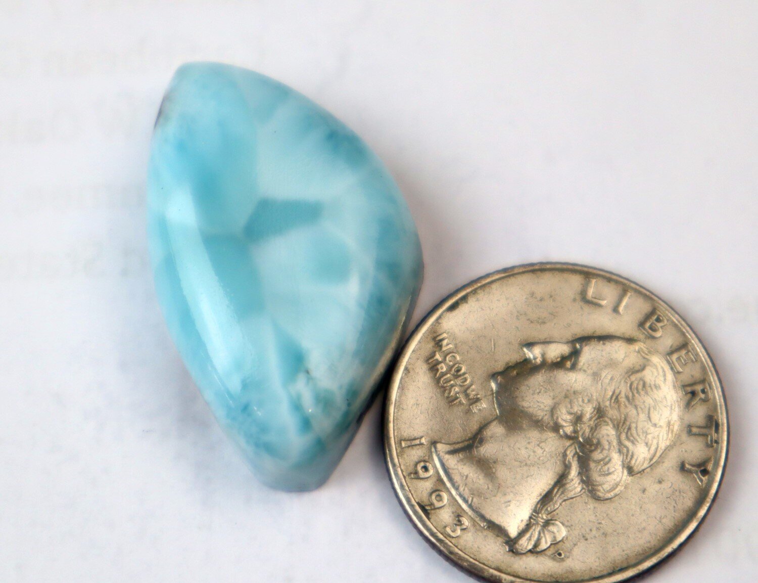 Exquisite Natural Sky Blue Larimar boat shape Cabochon 32mm – photo 3