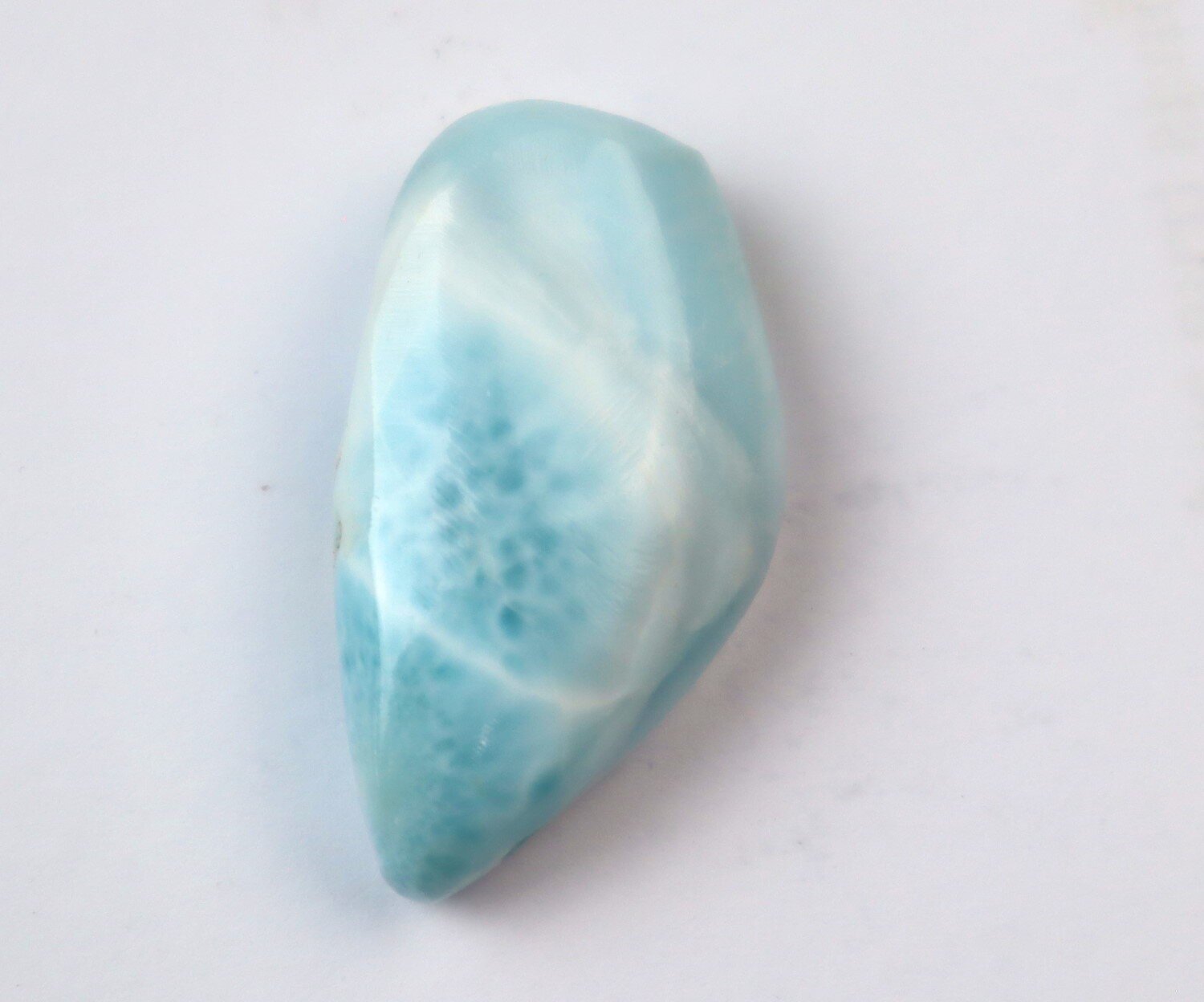 Excellent Natural Light Blue Larimar Shield Shape Cabochon 32mm – photo 5