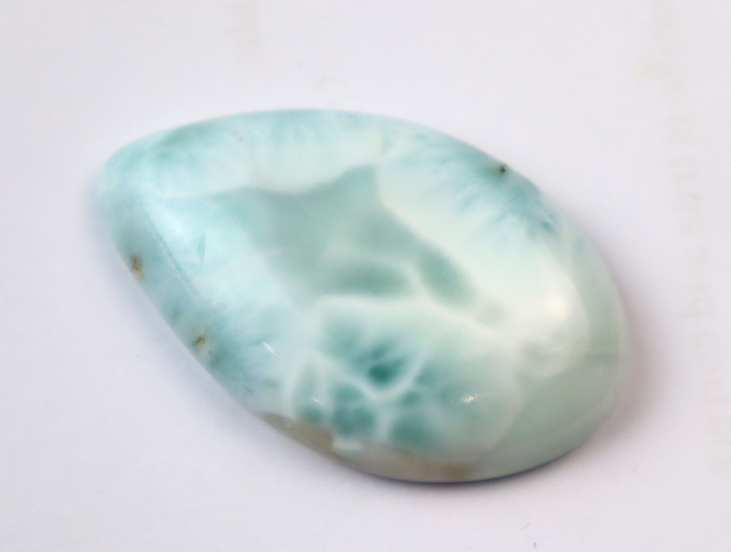 Biggest 1.8 inch Natural Light Blue Larimar Pear Cabochon 44mm – photo 4