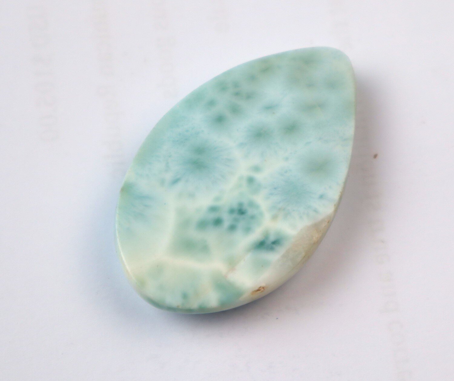 Biggest 1.8 inch Natural Light Blue Larimar Pear Cabochon 44mm – photo 6