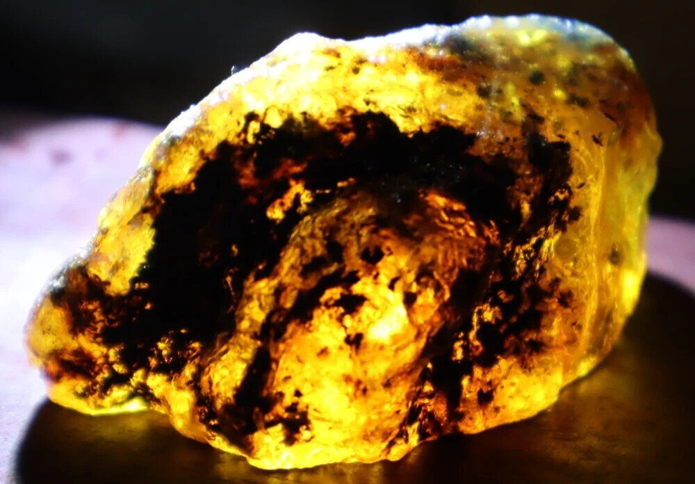 Charming Design Natural Dominican Clear Green Blue Amber Rough Specimen 60mm 28g – photo 8