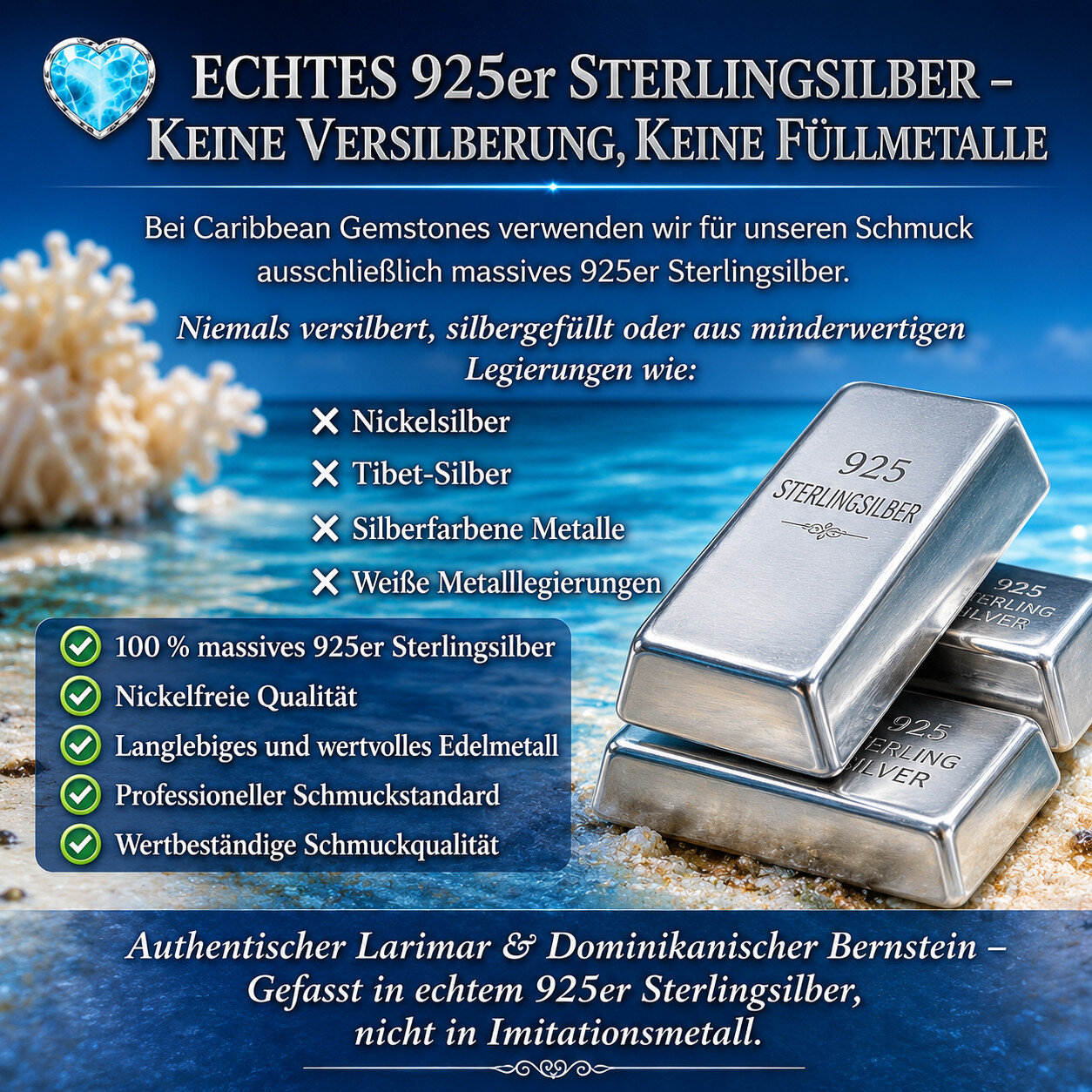Hochwertiger Larimar Anhänger aus 925 Sterling Silber – Ozeanblau, Handgefertigt – photo 2