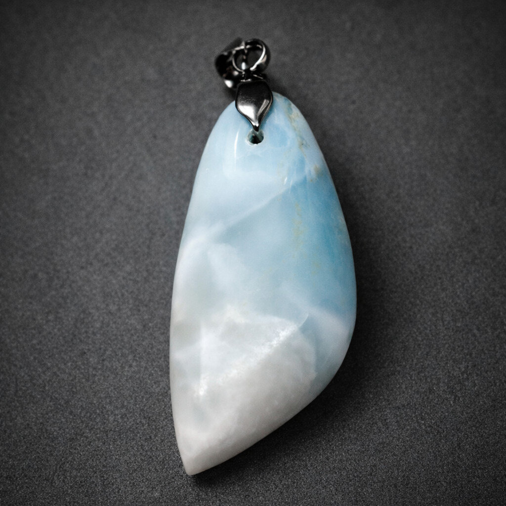 Lovely Genuine Natural Sky Blue Larimar Pendant 44mm – photo 3