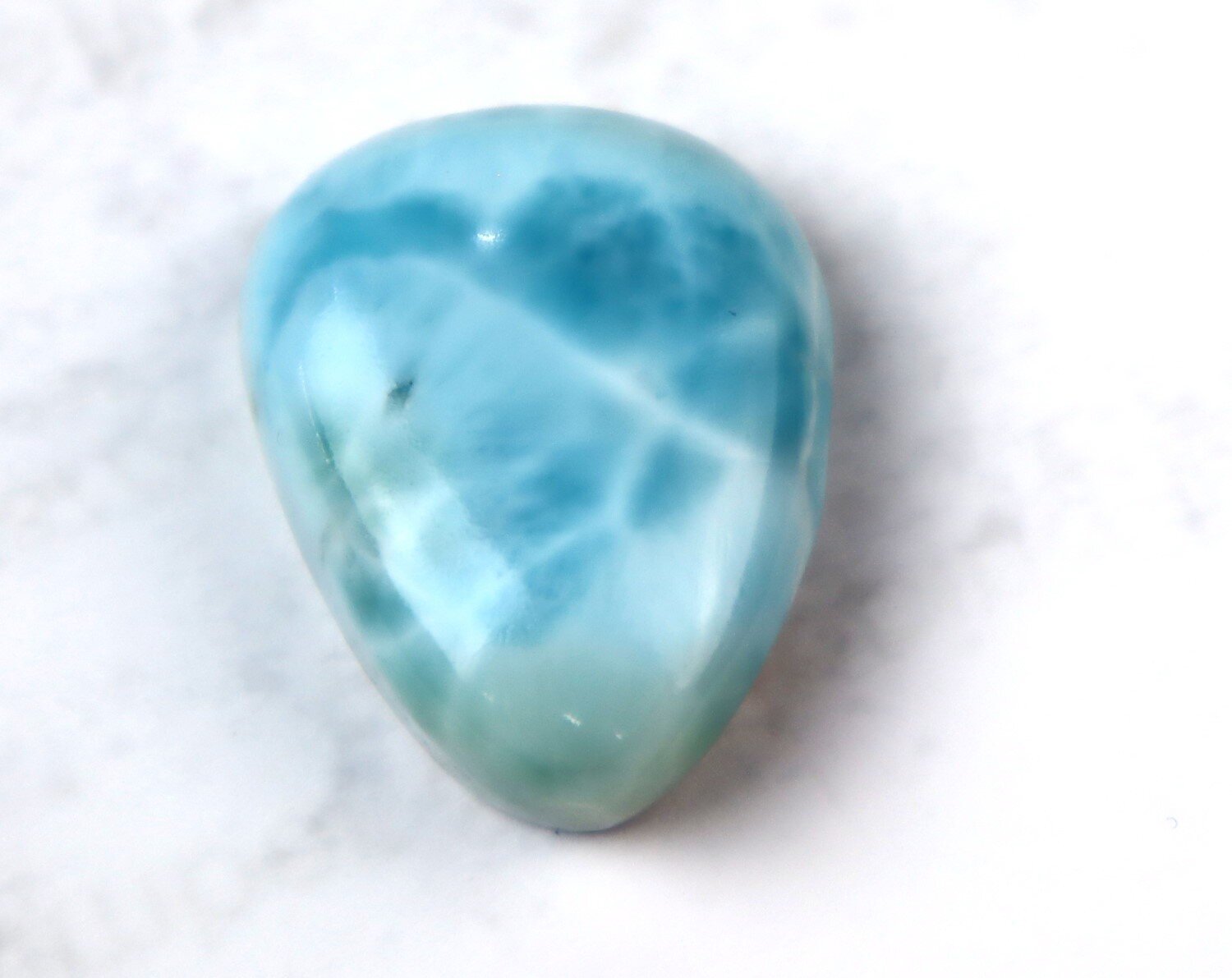 Charming Design Natural Sky Blue Larimar Cabochon 26mm – photo 6