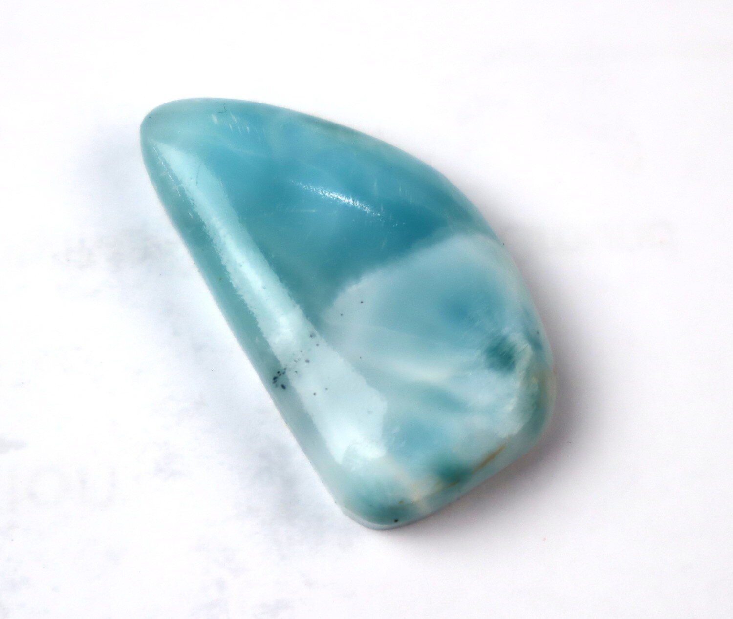Natural Dominican Larimar Cabochon 30mm Ocean Blue – photo 4