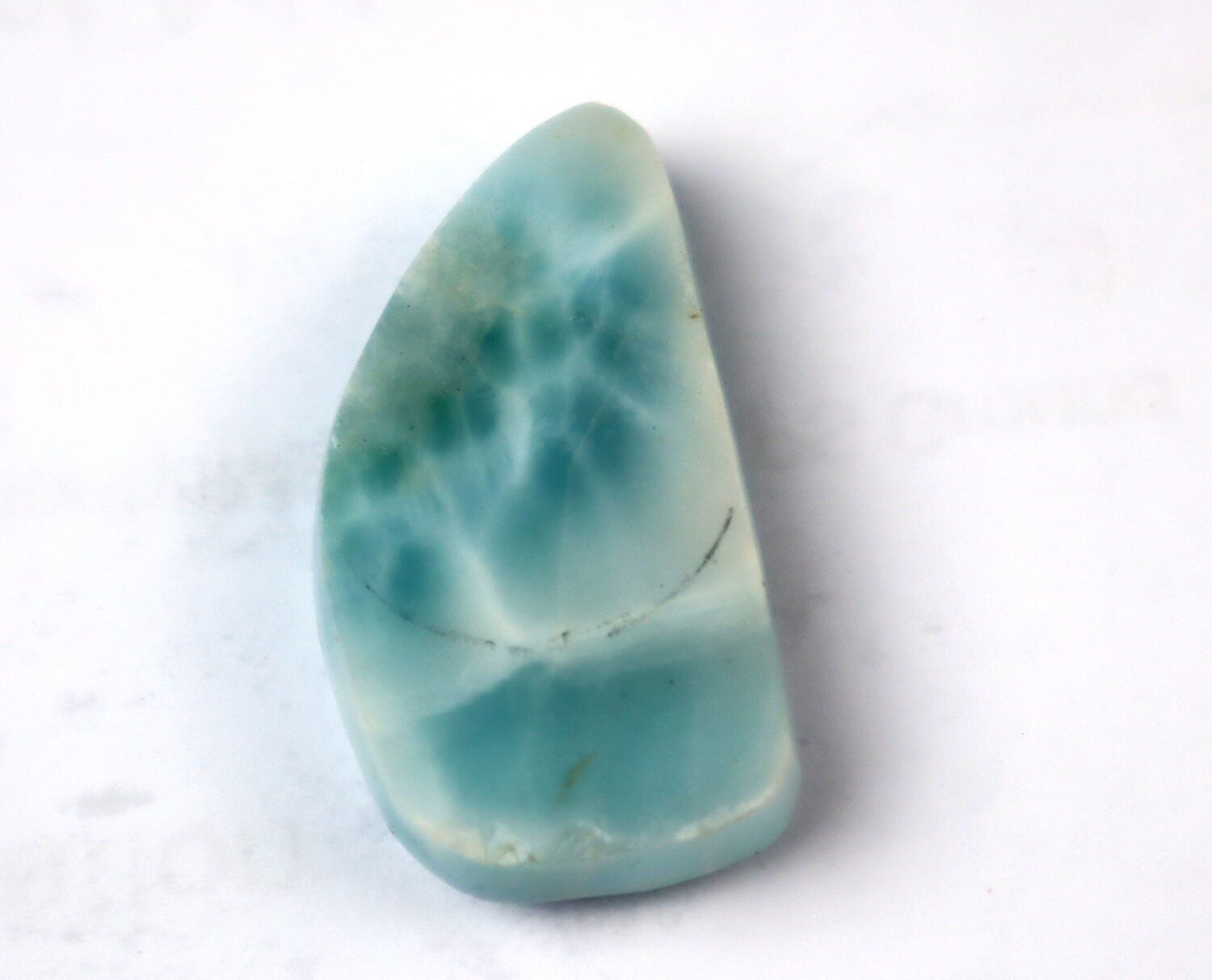 Natural Dominican Larimar Cabochon 30mm Ocean Blue – photo 9