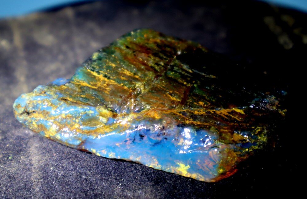 Finest Natural Dominican Clear Sky Blue Amber Rough Specimen 68mm 25.6g – photo 4