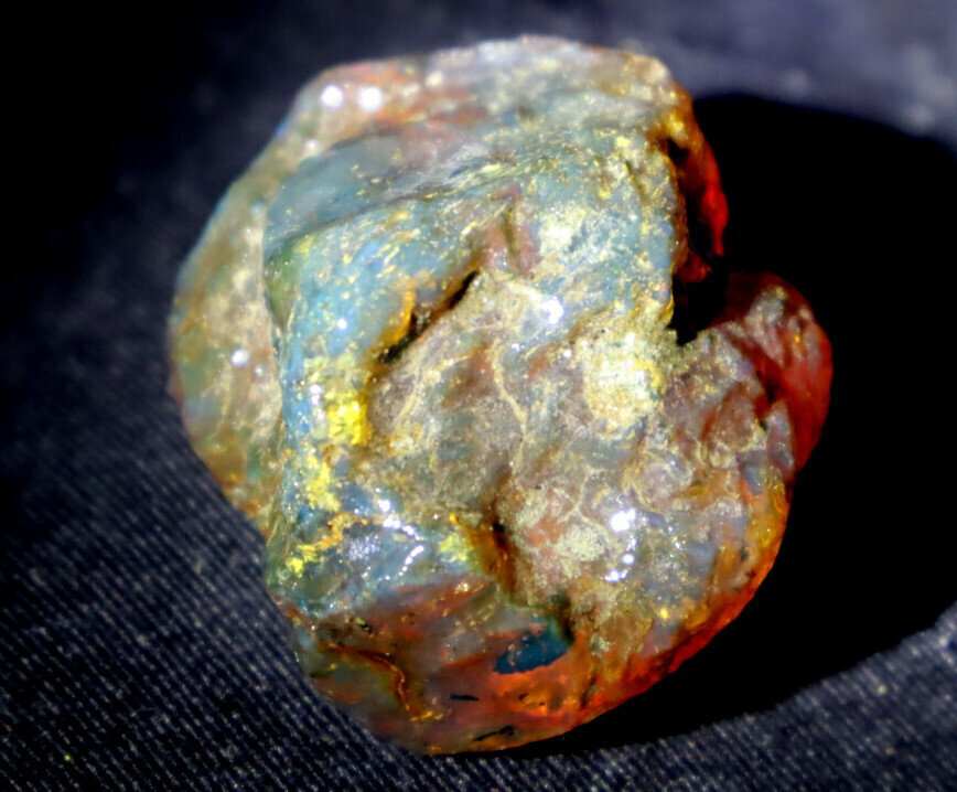 Excellent Dominican Crystal Clear Orange Blue Amber Rough Specimen 40mm 16.3g – photo 6