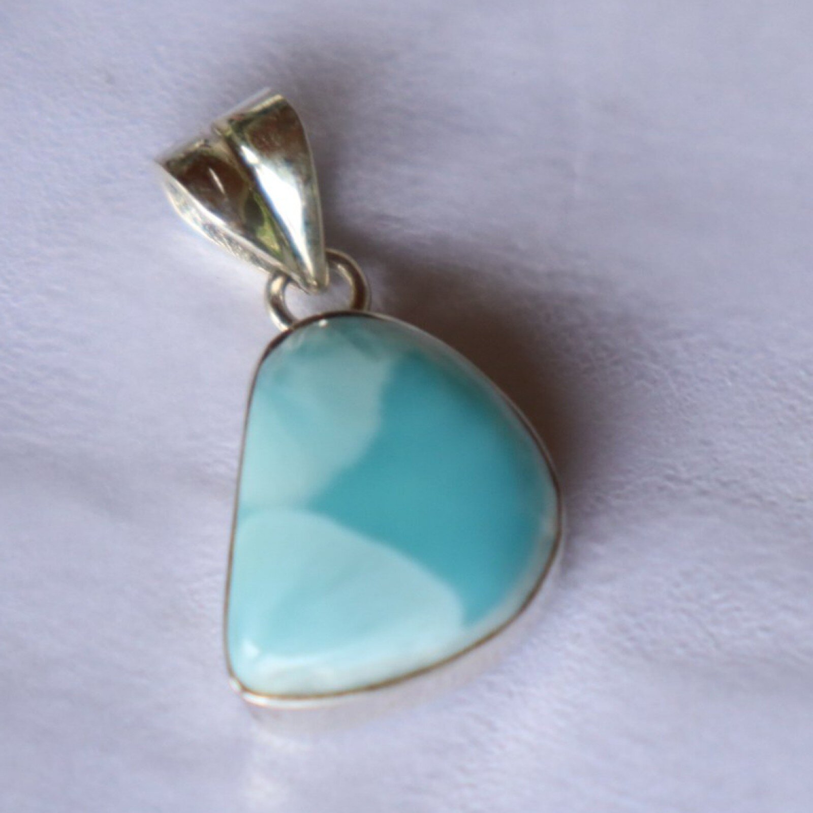 Perfect Blue Larimar Sky 925 Sterling Silver Freeform Pendant 28mm 5.2g – photo 5