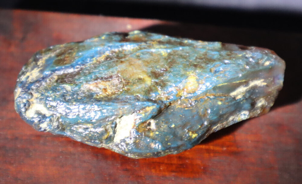 Rare Inclusions Dominican Clear Volcanic Blue Amber Rough Specimen 75mm 35.1g – photo 6