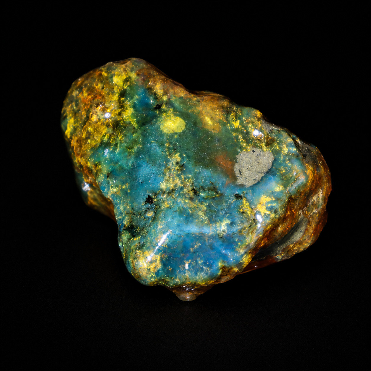 Polished Statement Green Blue Dominican Amber Rough Specimen Chunk 60mm 42g – photo 4