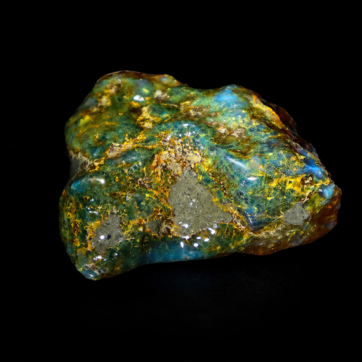 Polished Statement Green Blue Dominican Amber Rough Specimen Chunk 60mm 42g – photo 7