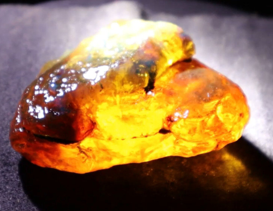 Exquisite Natural Dominican Clear Orange Blue Amber Rough Specimen 50mm 24g – photo 6