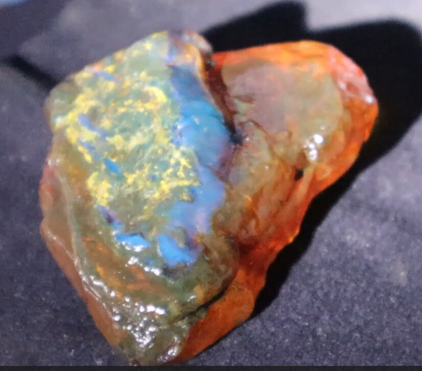 Exquisite Natural Dominican Clear Orange Blue Amber Rough Specimen 50mm 24g – photo 10