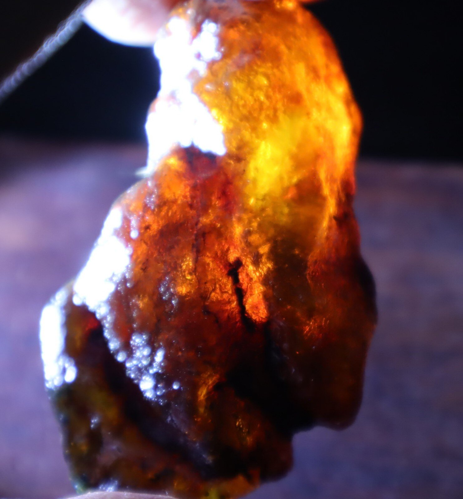 Exquisite Natural Dominican Clear Volcanic Blue Amber Rough Specimen 70mm 30g – photo 13