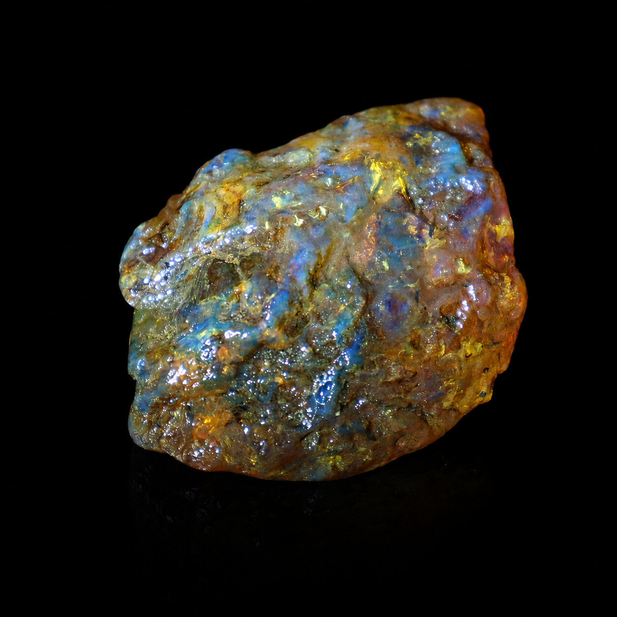 Authentic Beautiful Yellow Blue Amber Rough Specimen Chunk 75mm 47.2g