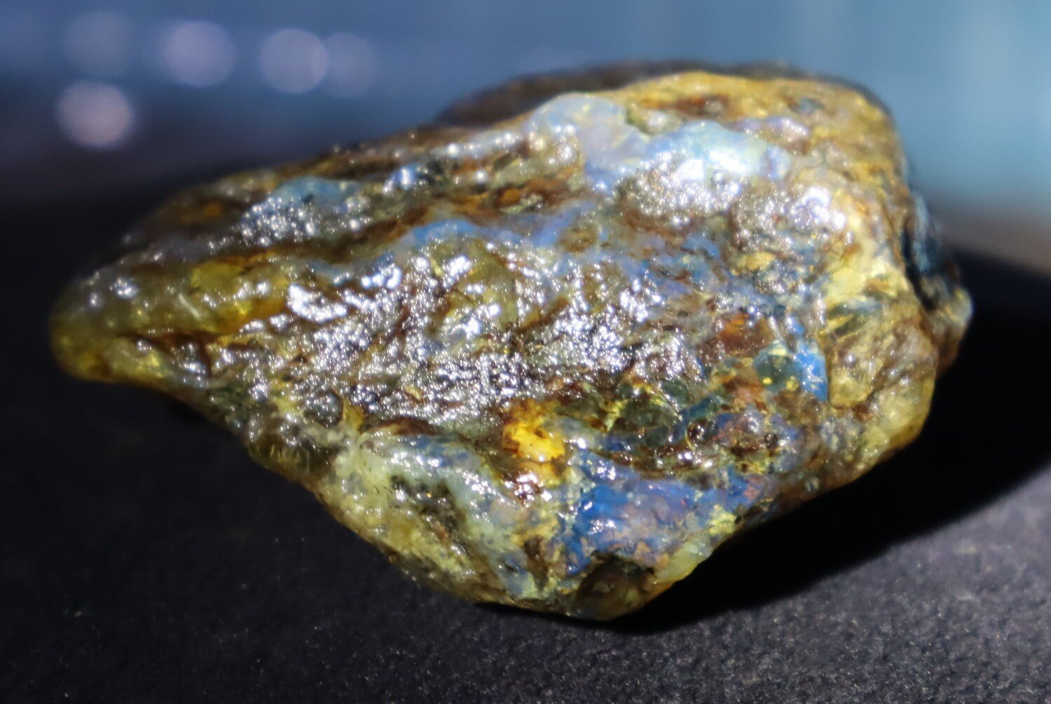 Beautiful Natural Dominican Translucent Yellow Blue Amber Rough Specimen 58mm 34g – photo 8