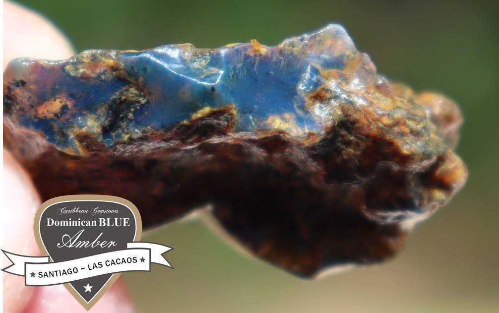 Beautiful Natural Dominican Clear Sky Blue Amber Rough Specimen 43mm 8g – photo 7