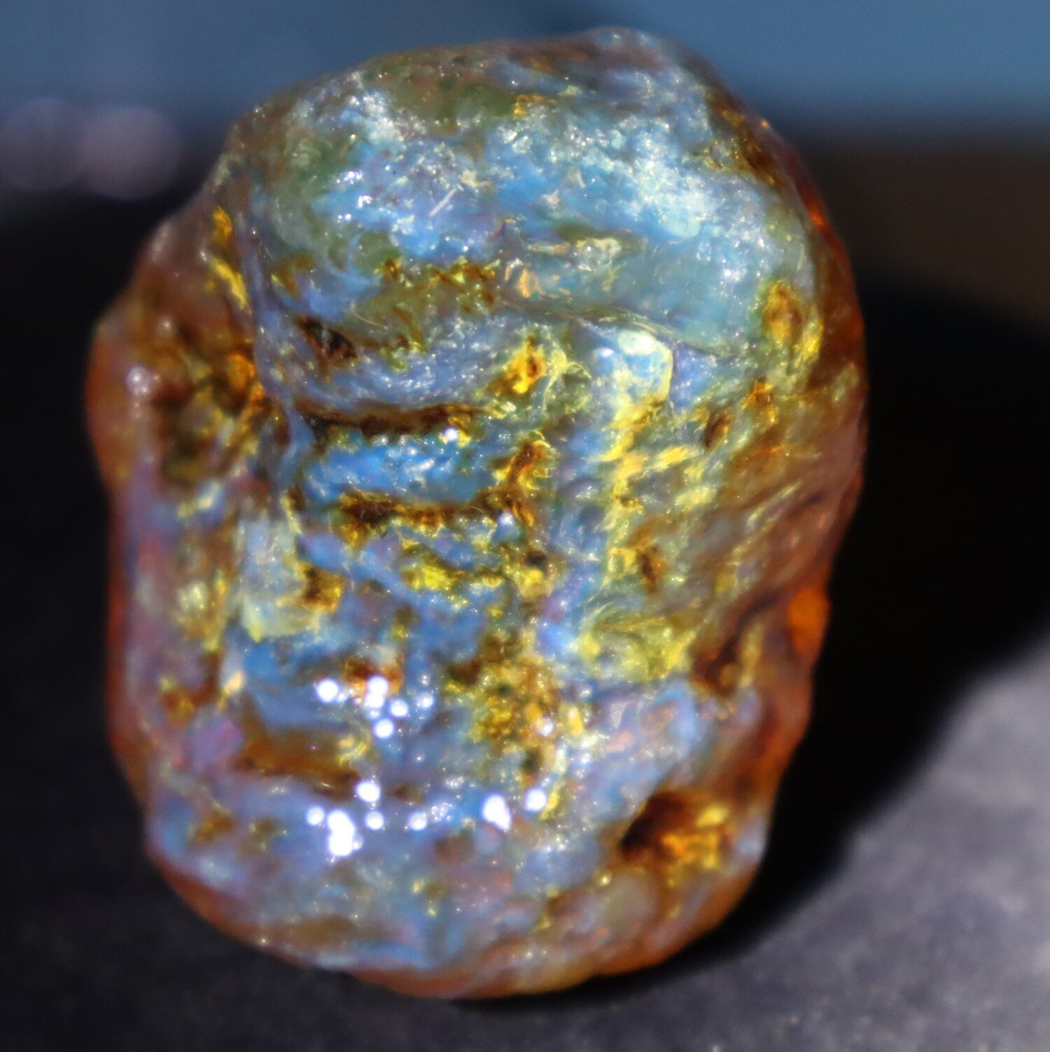 Beautiful Natural Dominican Clear Green Blue Amber Rough Specimen 51mm 47.8g – photo 15