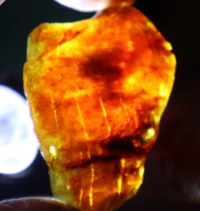 Fine Natural Dominican Crystal Clear Orange Green Amber Rough Specimen 54mm 15g – photo 9