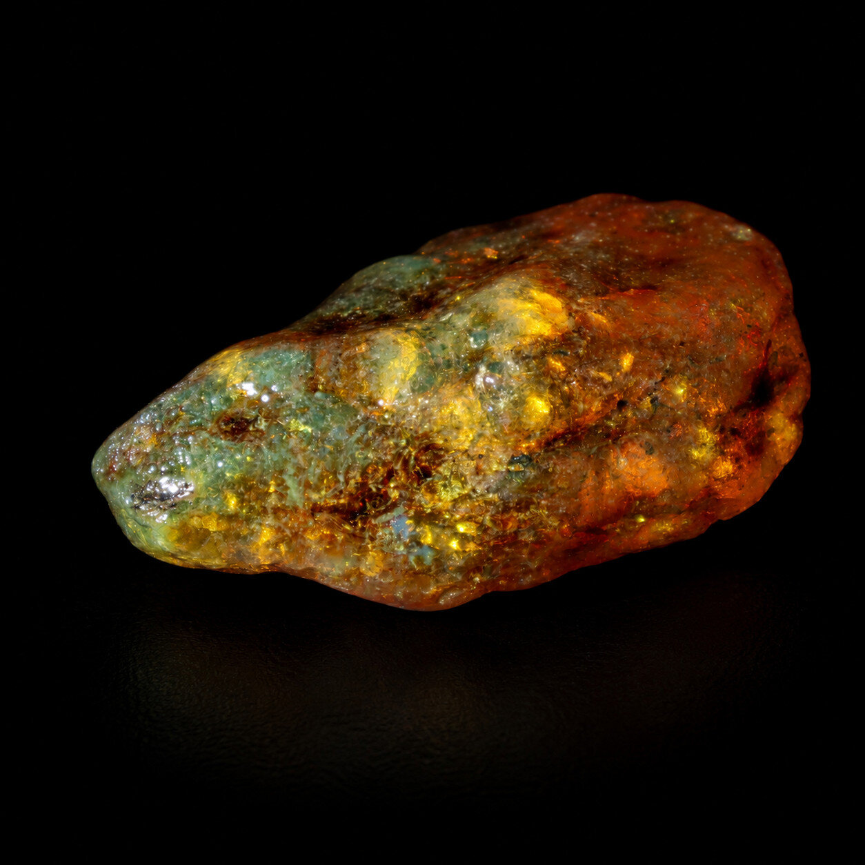 Authentic Cognac Blue Green Dominican Amber Rough Specimen Chunk 72mm 50.5g – photo 5