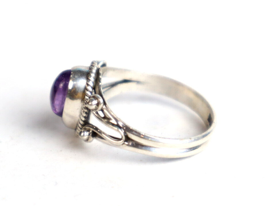 Natural Clear Deep Purple Amethyst .925 Sterling Silver Ring #6.5 – photo 9