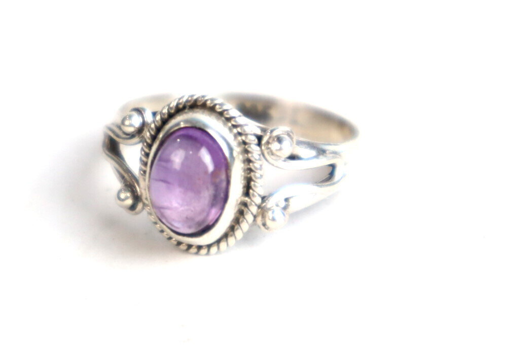 Natural Clear Deep Purple Amethyst .925 Sterling Silver Ring #6.5 – photo 5