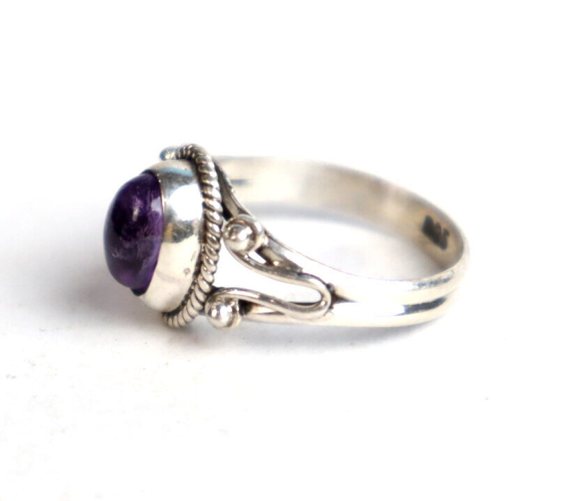 Natural Clear Deep Purple Amethyst .925 Sterling Silver Ring #6.5 – photo 8