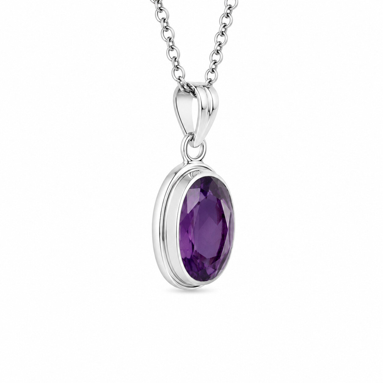Polished Statement Purple Greenish Yellow Amethyst 925 Sterling Silver Oval 30mm – photo 3