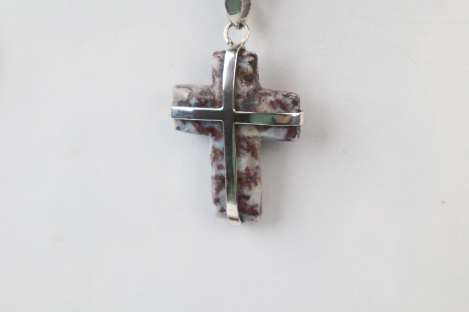 Red Blue Larimar solid 925 Sterling Silver Cross Pendant 48mm – photo 5