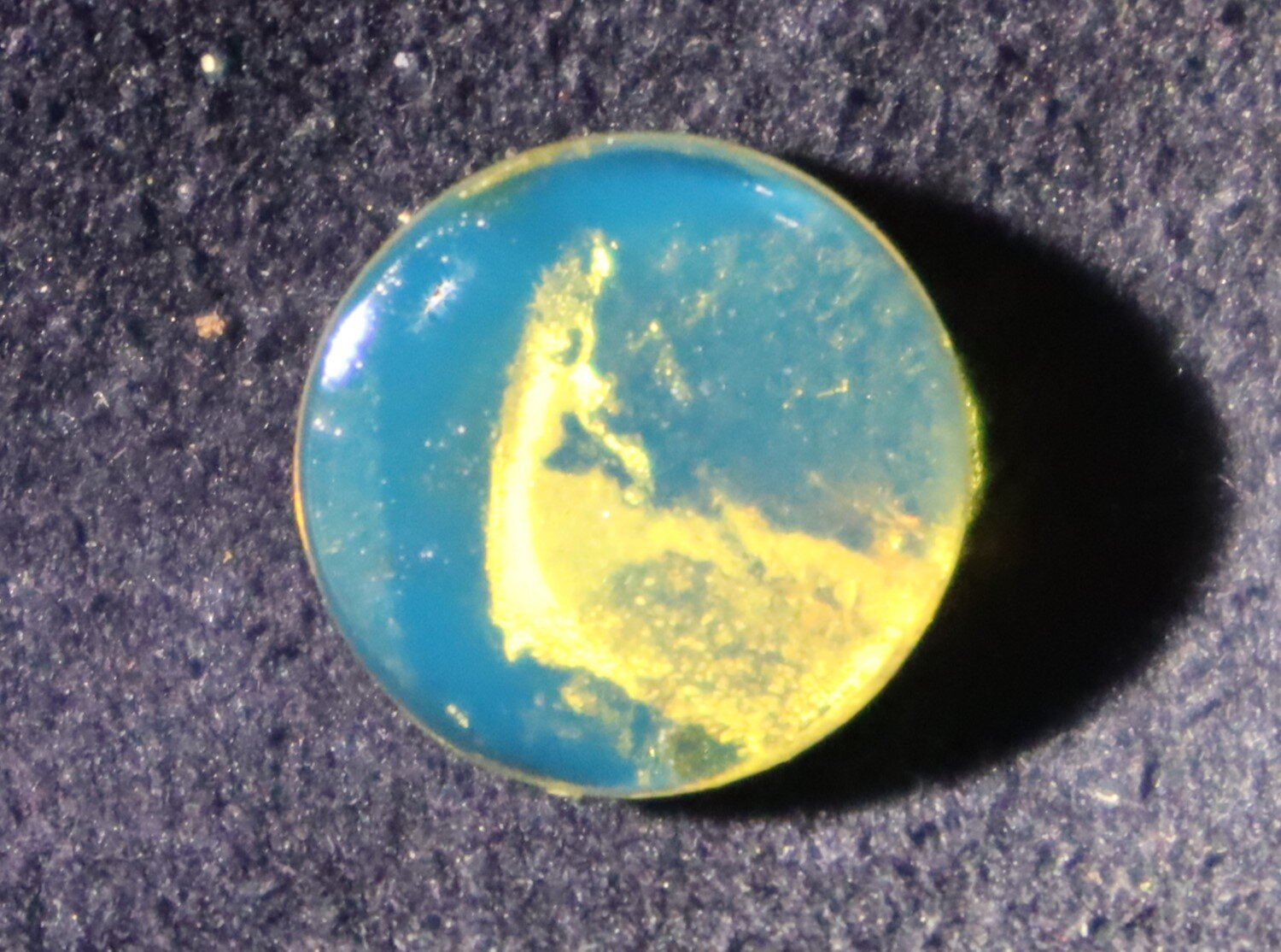 Exquisite Natural Dominican Clear Sky Blue Amber Polished Round Cab Stone 14mm – photo 3
