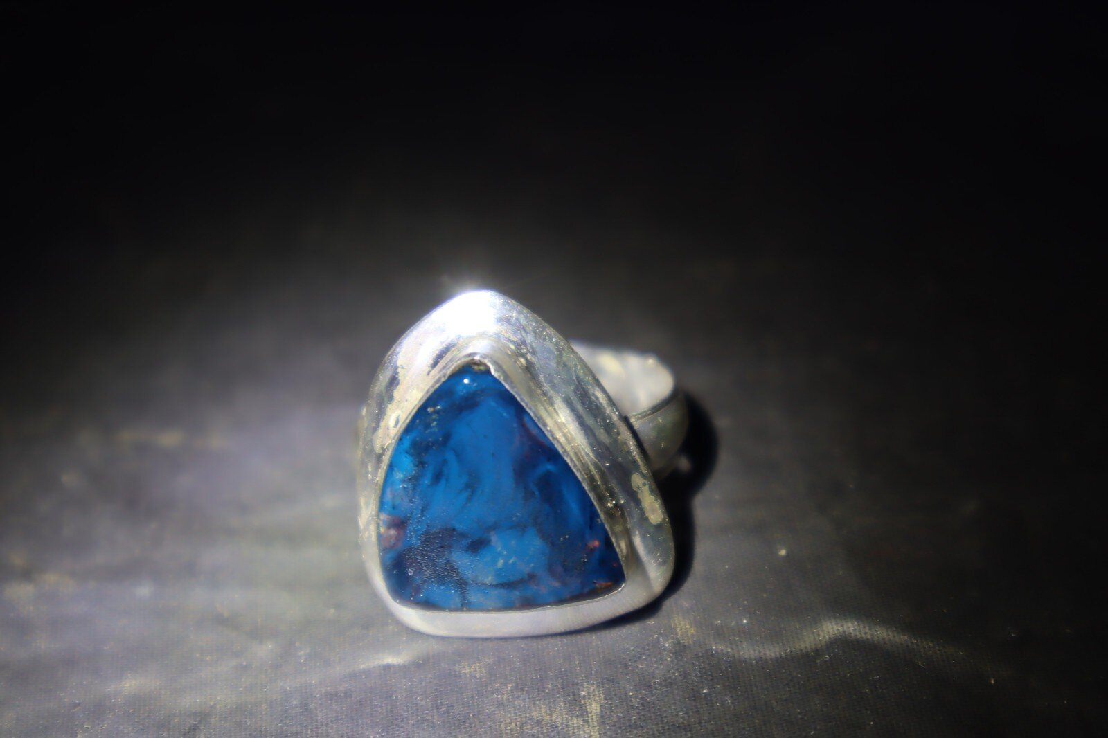 Genuine Authentic Blue Amber solid 925 Sterling Silver Ring US#12.75 mens unisex – photo 8