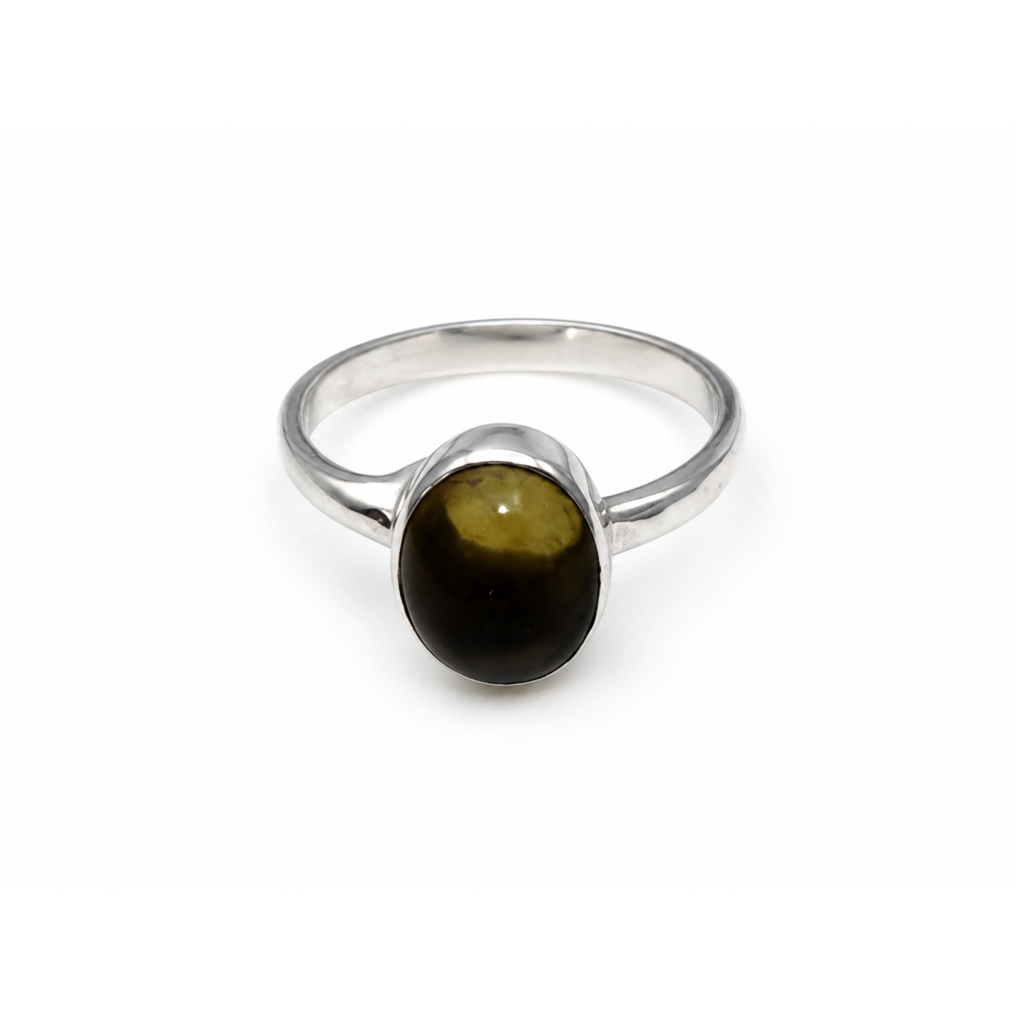 Ocean Inspired Clear Light Green Dominican Amber 925 Sterling Silver Ring #6.25 – photo 4