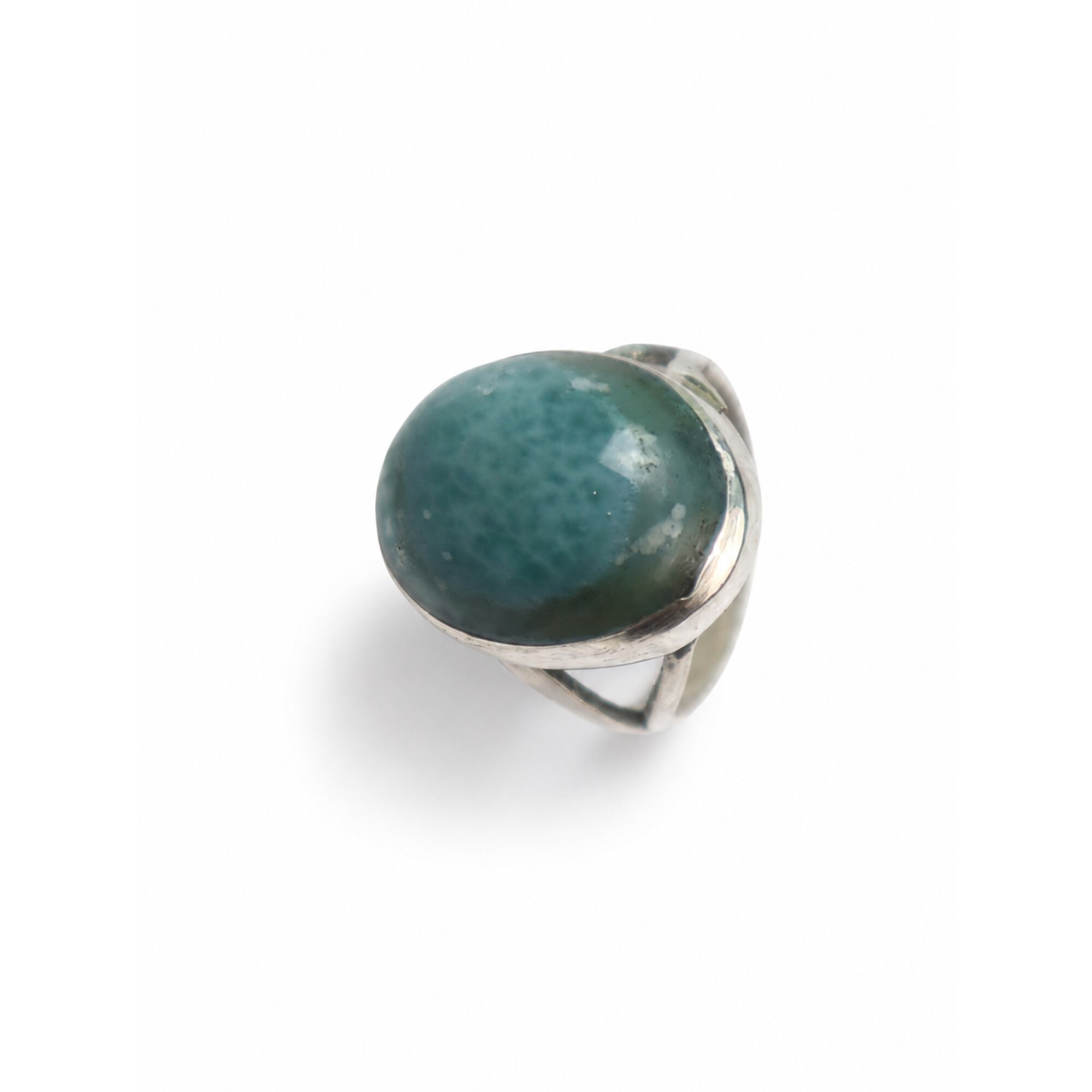 Pure Natural Sea Blue Larimar 925 Sterling Silver Ring #8.5 – photo 3