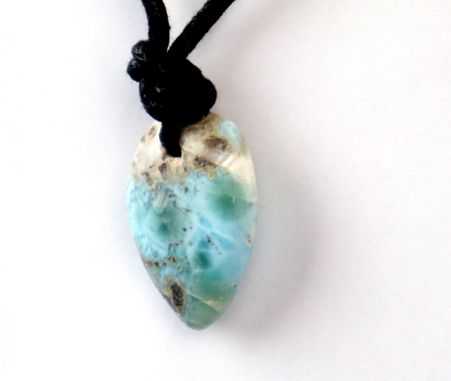 Rarest Natural Ocean Blue Larimar Necklace adjustable free cord – photo 5