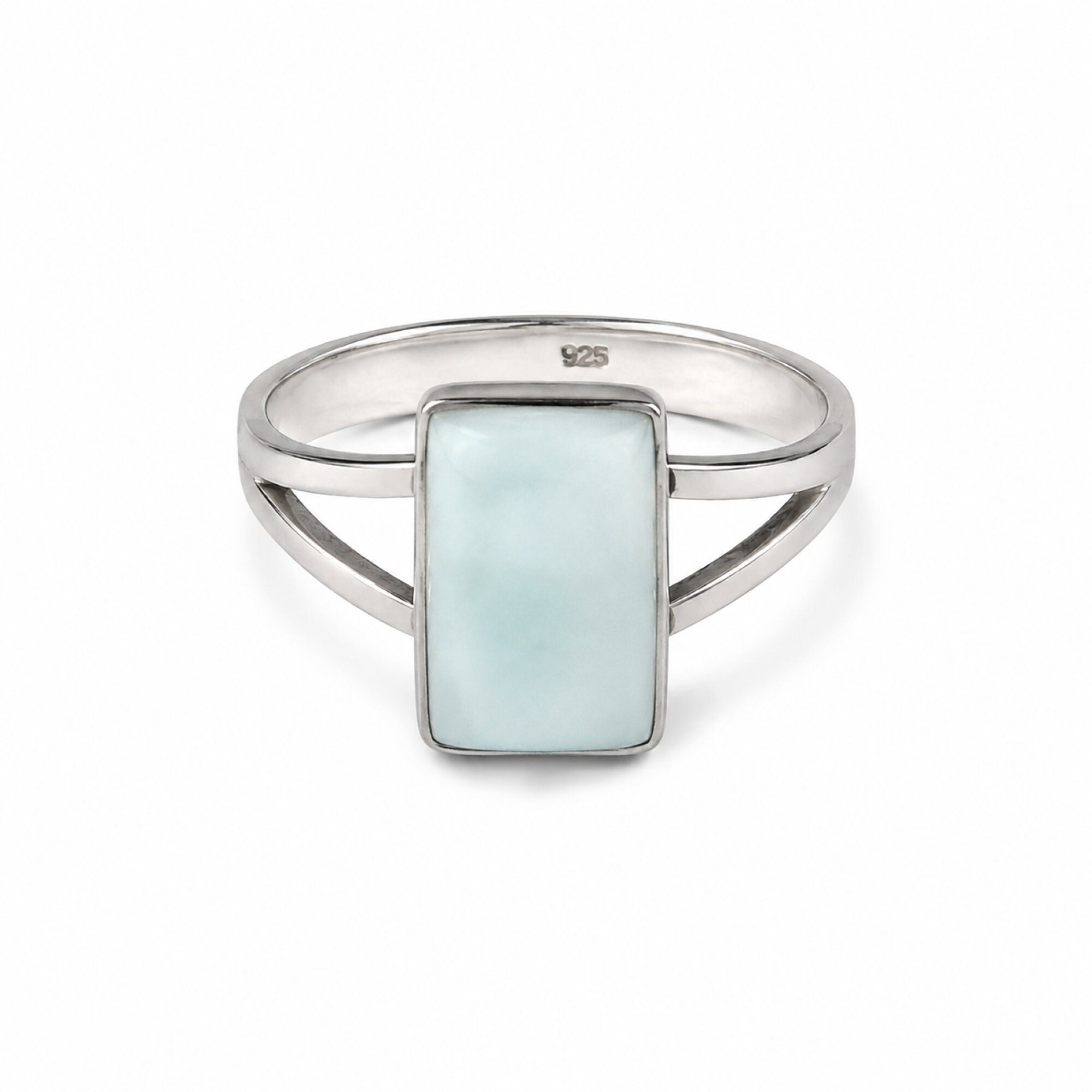 Artisan Crafted Light Blue Larimar 925 Sterling Silver Ring #6.5 – photo 2