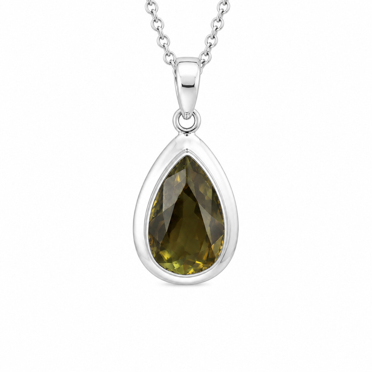Handcrafted Natural Brown Greenish Yellow Smoky Quartz 925 Sterling Silver Pendant 38mm