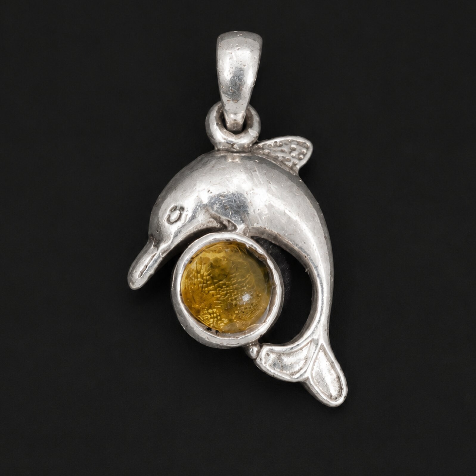 Natural Translucent Light Yellow Dominican Amber 925 Sterling Silver Pendant