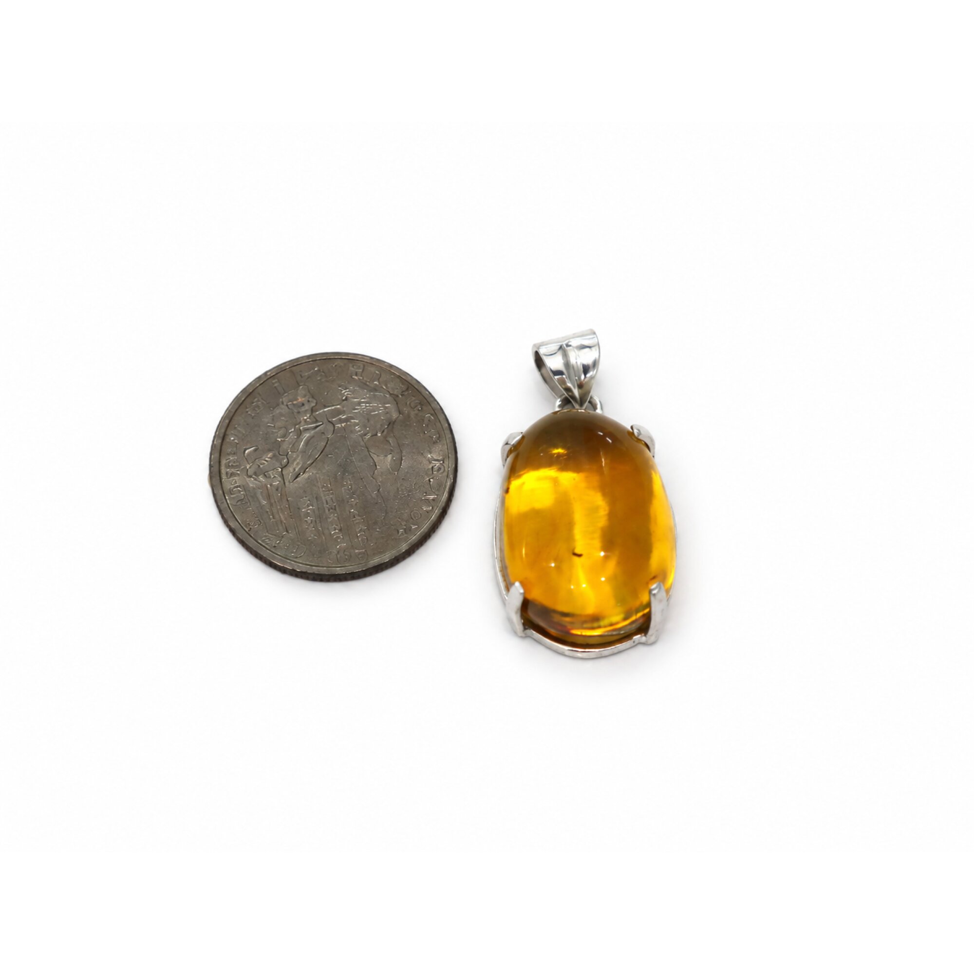 Handmade Clear Ant Dominican Amber 925 Sterling Silver Fossils 34mm 5.1g – photo 7