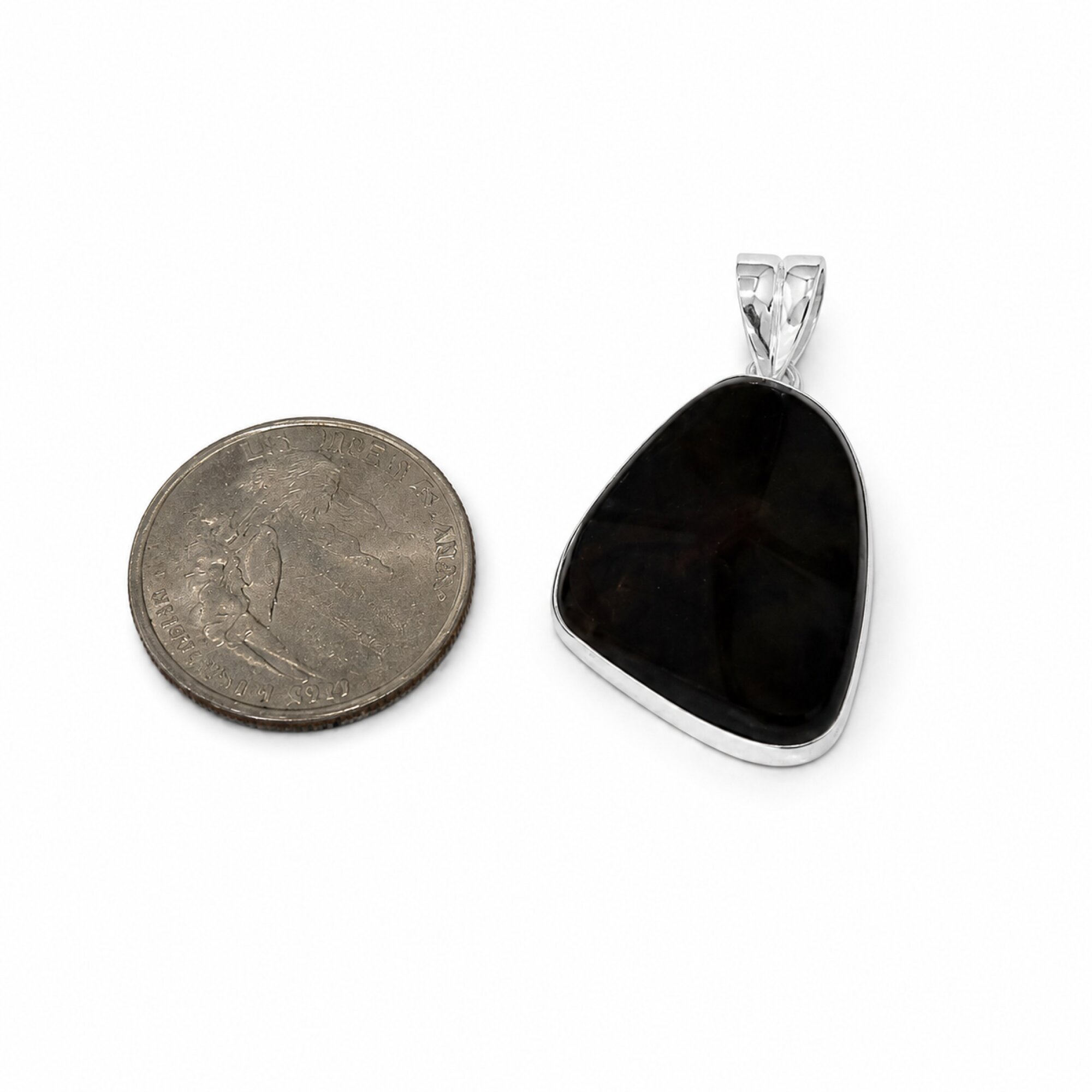 Studio Made Clear Butterscotch 925 Sterling Silver Pendant 40mm – photo 2