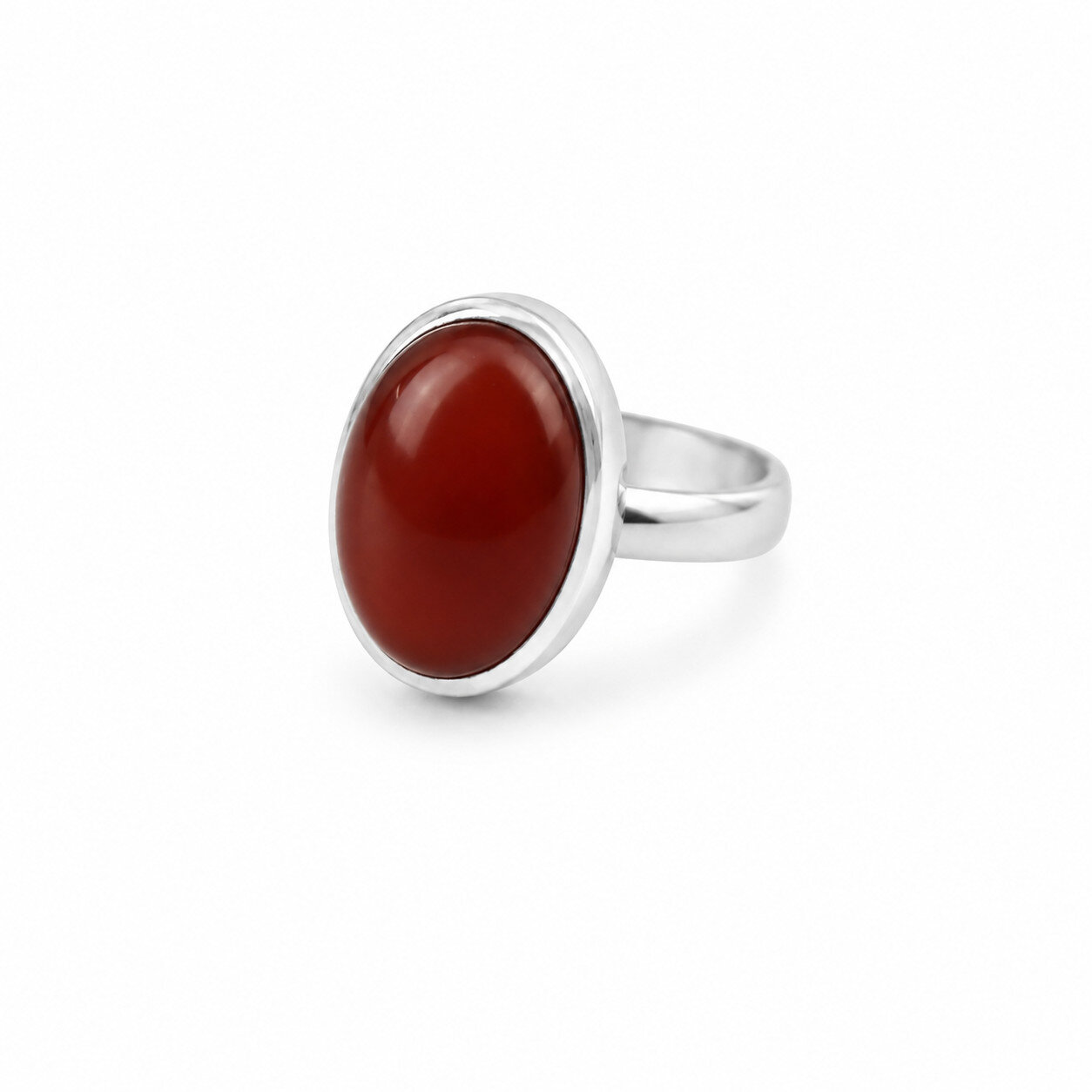 Beautiful Exquisite Red Jasper 925 Sterling Silver Oval Cabochon Ring #8.25 – photo 3