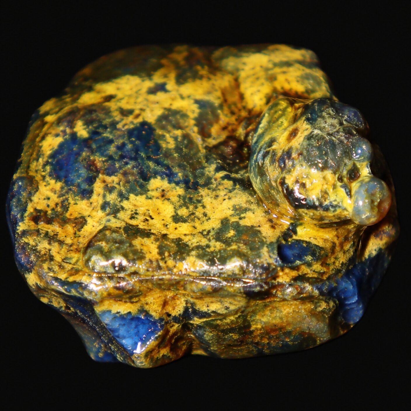 Translucent deep blue Natural Dominican Amber rough Specimen 56 mm