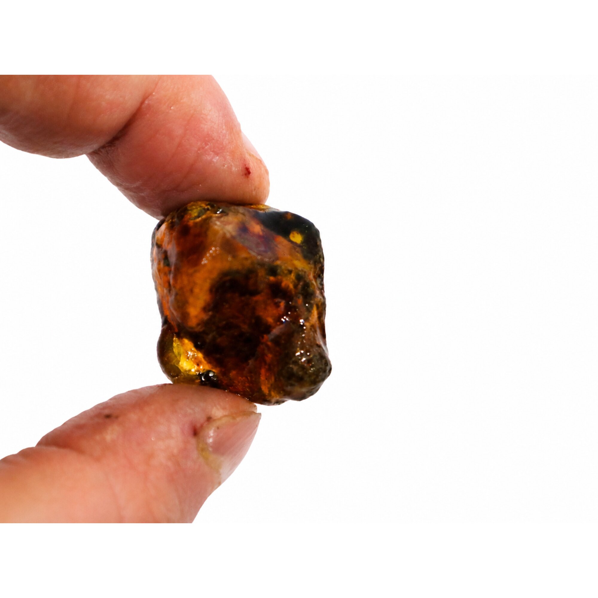 Clear sea blue Natural Dominican Amber rough Specimen 30 mm – photo 3