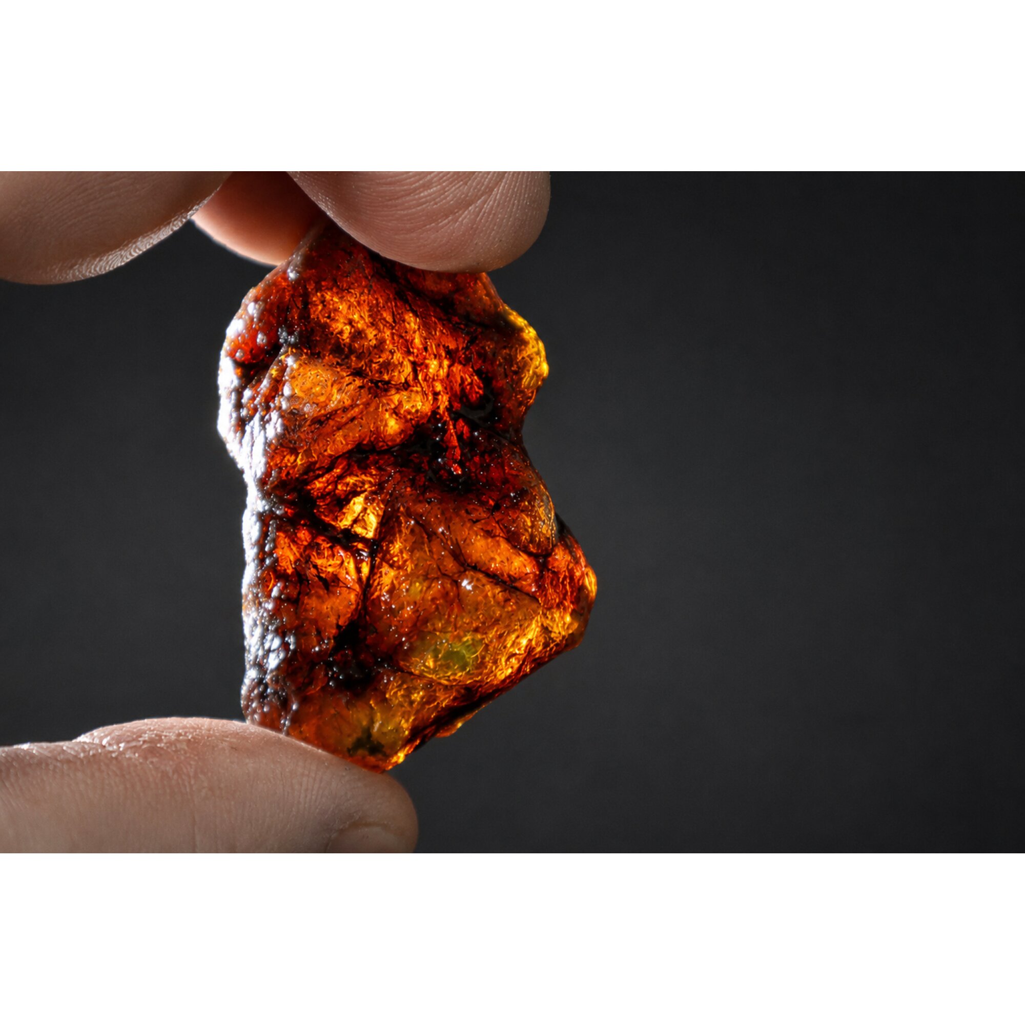 Clear deep orange Natural Dominican Amber rough Specimen 46 mm – photo 4