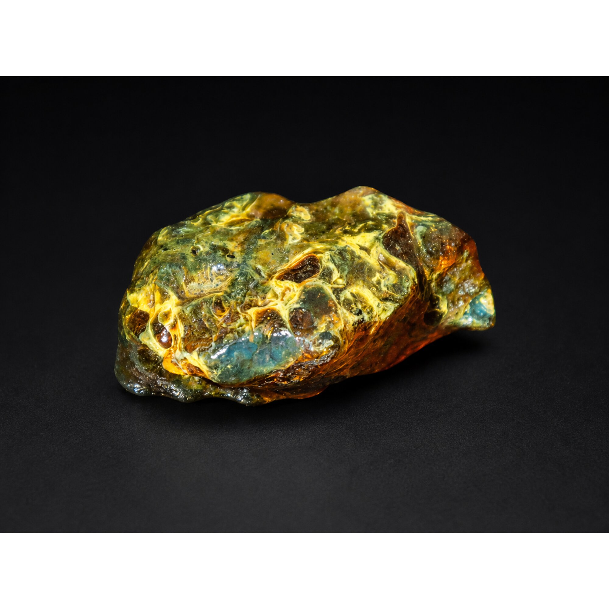 Clear sea blue Natural Dominican Amber rough Specimen 38 mm – photo 5