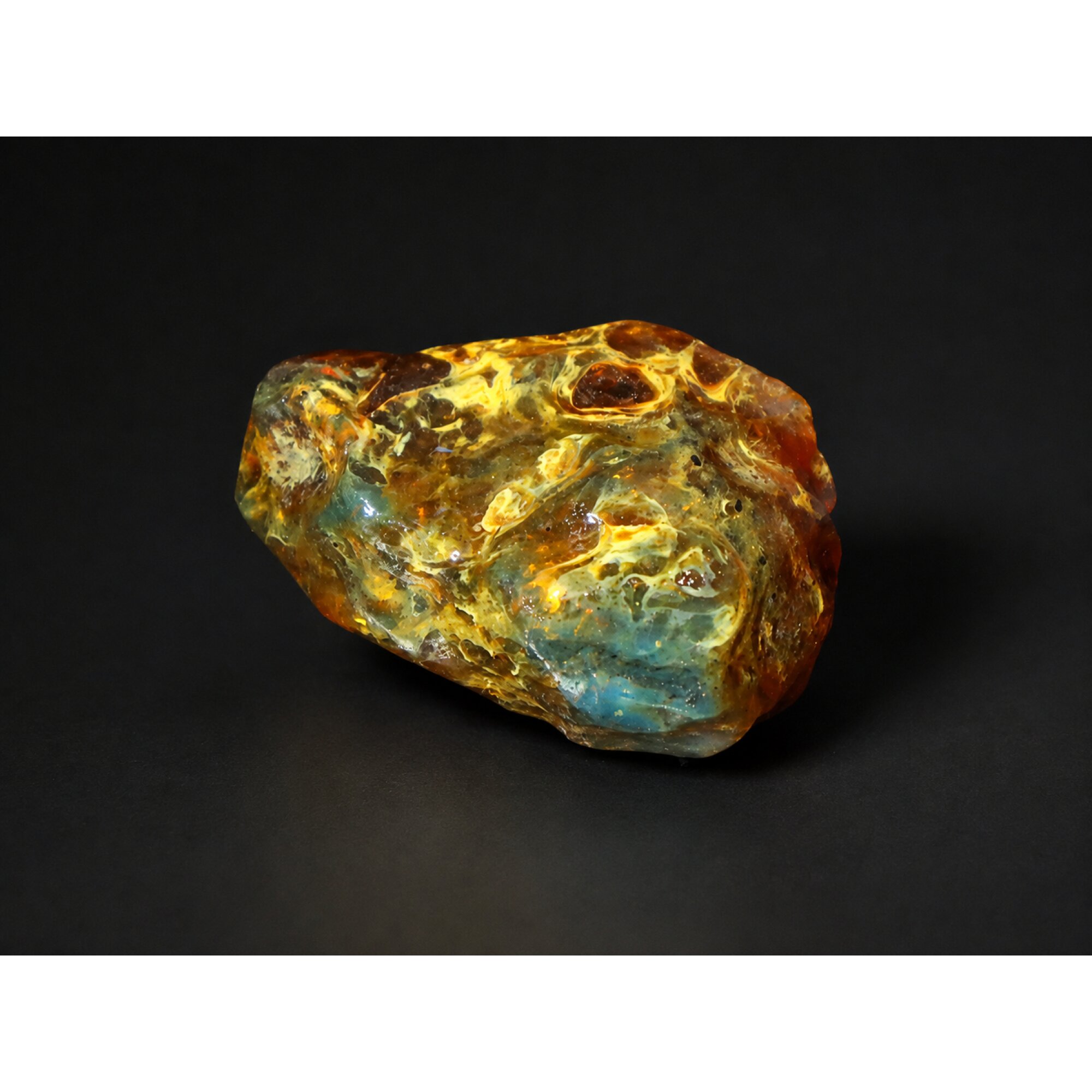 Clear sea blue Natural Dominican Amber rough Specimen 38 mm – photo 7