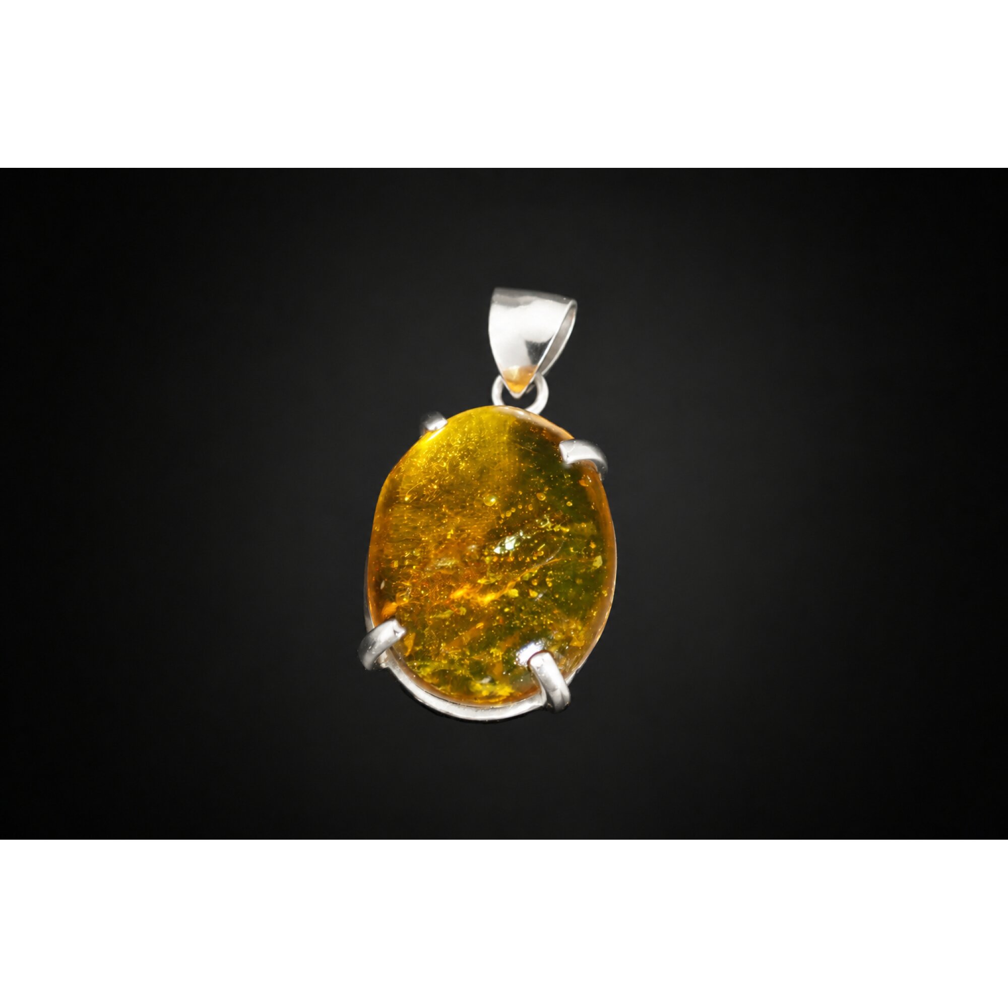 small mayfly Inclusion Clear light yellow Natural Dominican Amber Pendant 35 mm – photo 6