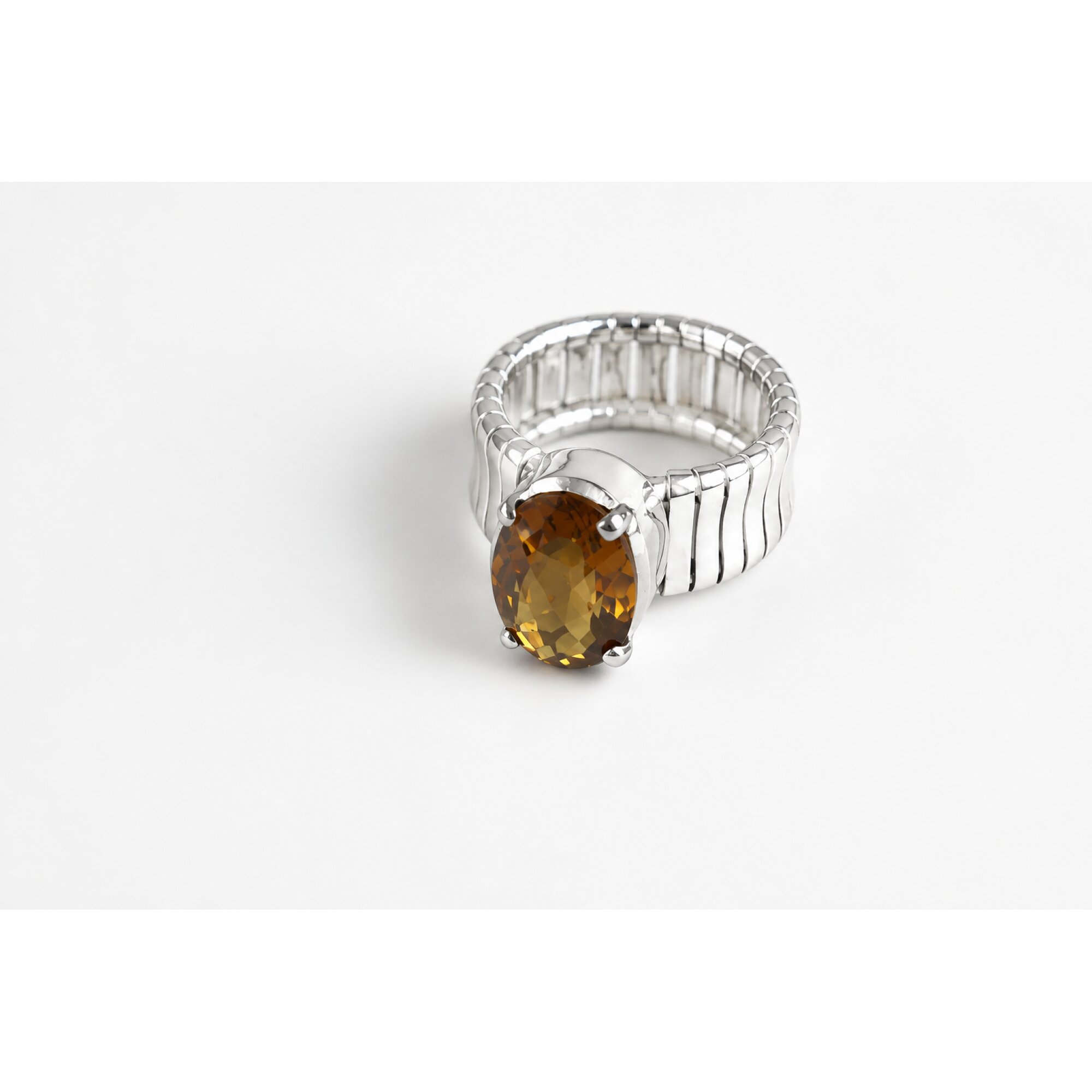 Clear Orange Natural Citrine oval 925 Sterling Silver Ring Size 7.50 – photo 6